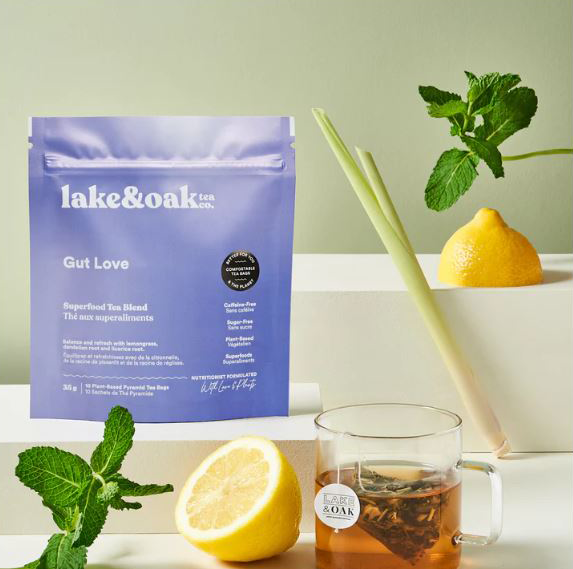 LAKE AND OAK TEA GUT LOVE SUPERFOOD TEA BLEND  10 BAGS  35g alt