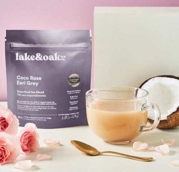 LAKE AND OAK TEA COCO ROSE EARL GREY SUPERFOOD TEA BLEND  10 BAGS  40g alt
