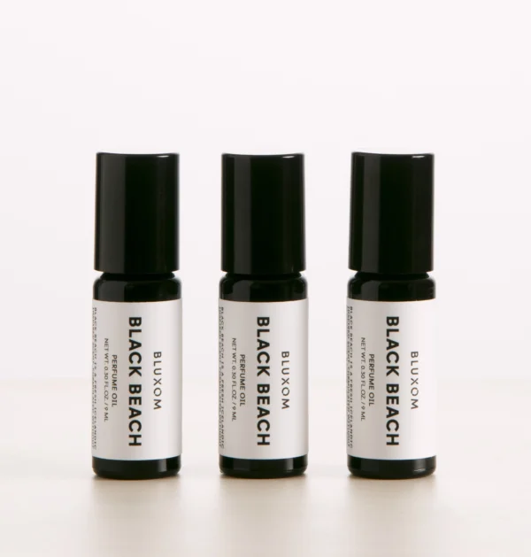 bluxom black beach roll-on perfume oil trio